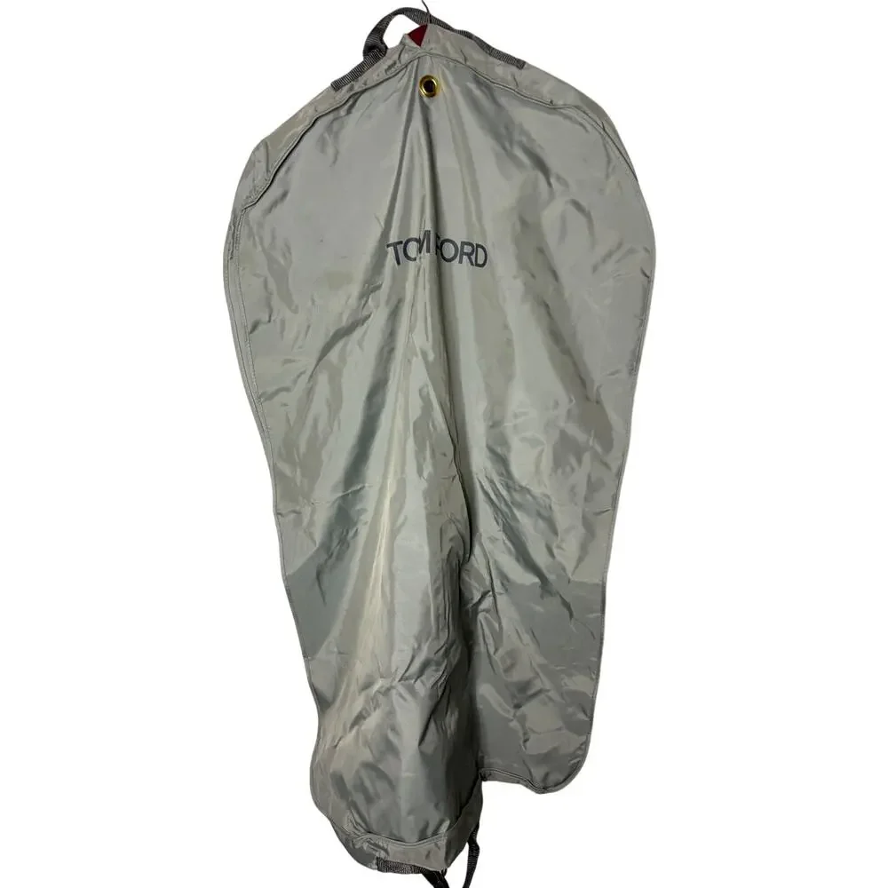 Tom Ford grey nylon garment zip bag
